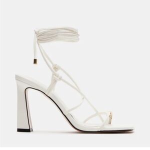 Steve Madden White and Gold Strappy Heels